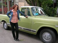Samantha Gleisten with the green truck.